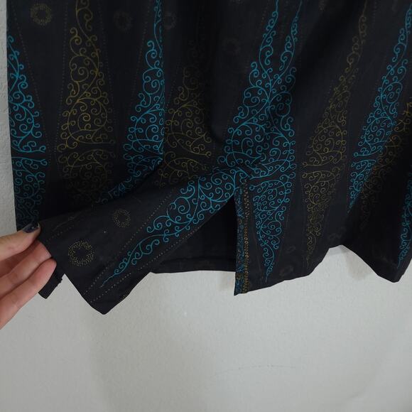 Black Diamond Print Skirt Womens XL Pull On Below Knee Casual Office Par… - Picture 5 of 10